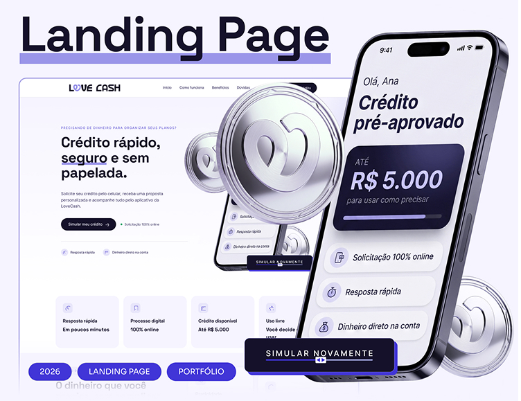 Projeto 001 — Landing Page Plataforma de Crédito LoveCash